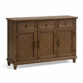 Aparador de Madera de Roble con Cajones y Puertas Marrones 120x40x85 cm