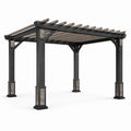 Pérgola de metal y madera tratada 300x300x250 cm