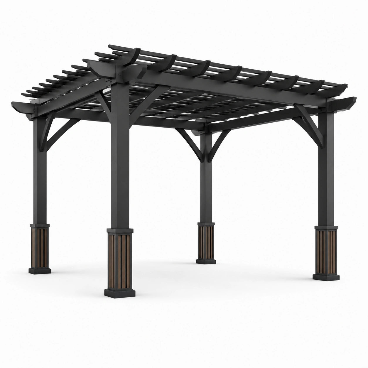 Pérgola de aluminio negro 300x300x250 cm
