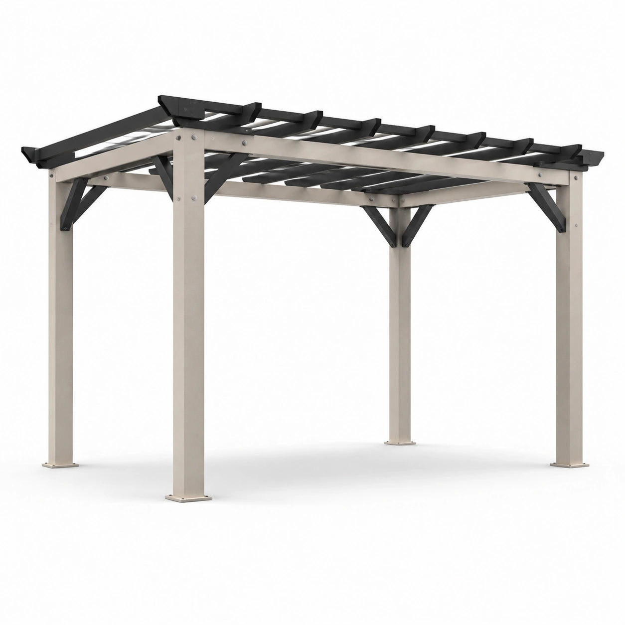 Pérgola de aluminio gris y negro 300x300 cm
