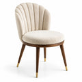 Silla de Comedor en Tela Bouclé con Patas de Madera