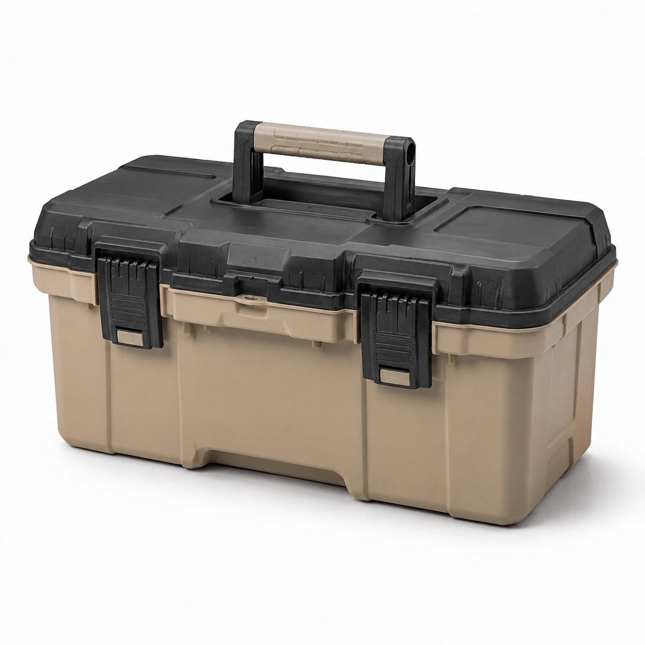 Caja de herramientas de polipropileno negro y beige 50x25x20cm