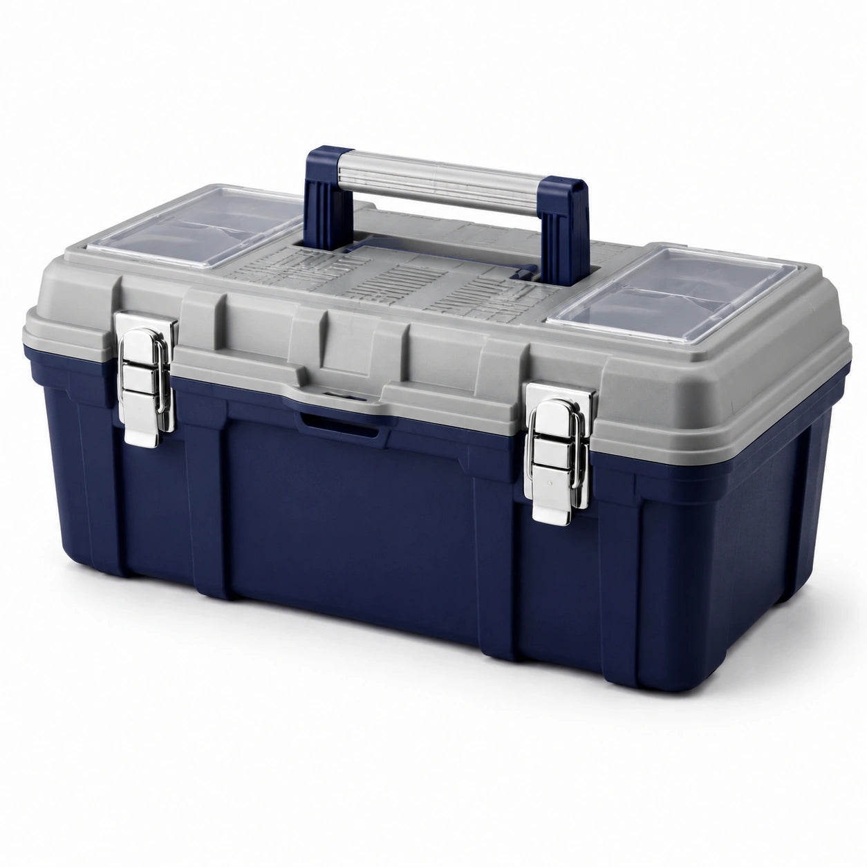 Caja de herramientas de polipropileno azul y gris 40 cm