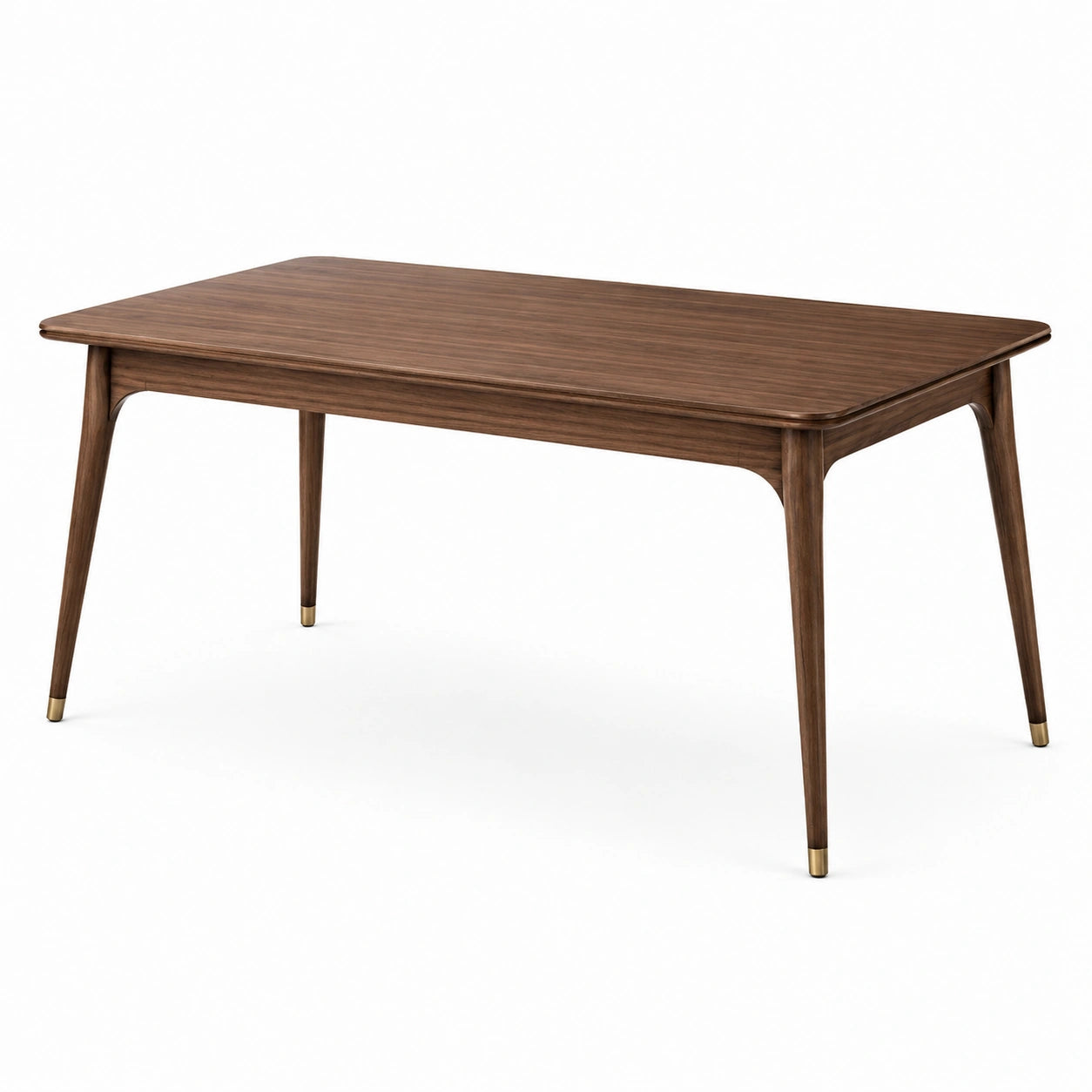 Mesa de comedor de madera maciza con chapado de nogal